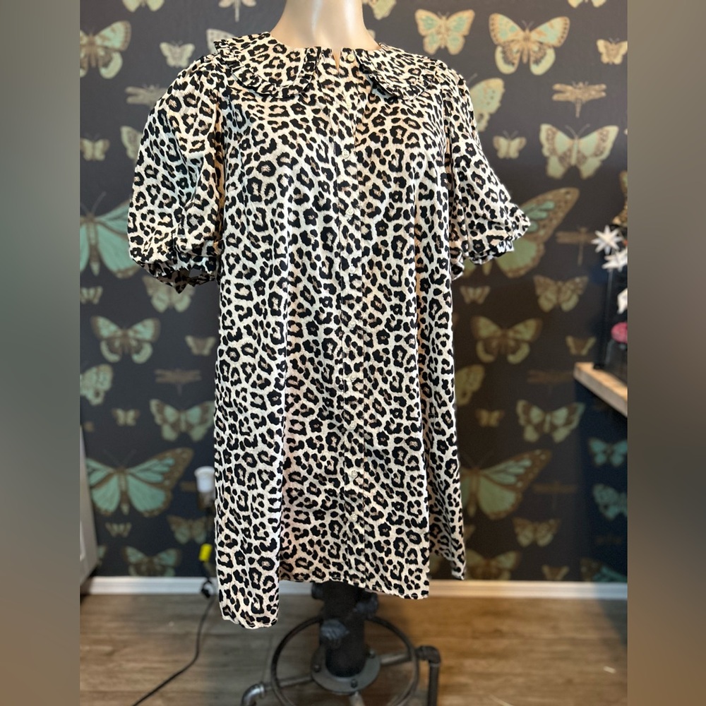 Leopard Print A Line Swing Dress Goth Punk